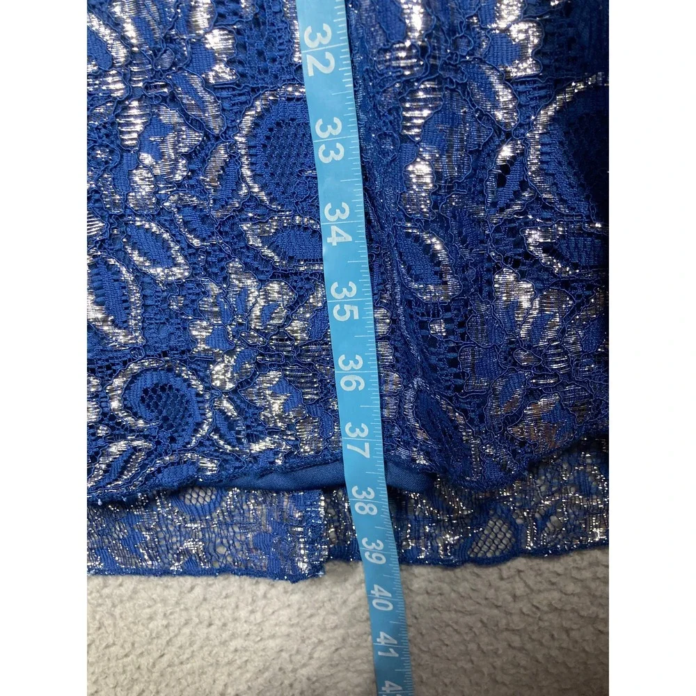 LuLaRoe Skirt Womens Small Blue‎ Lace Maxi Lined Metallic Feminine Cyber Goth